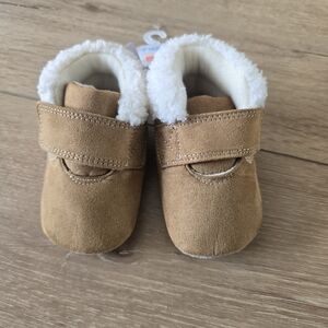 Carters Just One Baby Boy Mocassin Strap Booties Tan Unisex